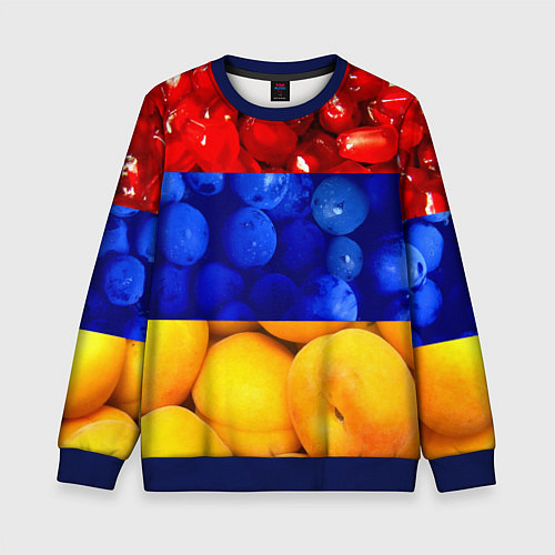 Детский свитшот Флаг Армении / 3D-Синий – фото 1