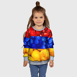 Свитшот детский Флаг Армении, цвет: 3D-меланж — фото 2