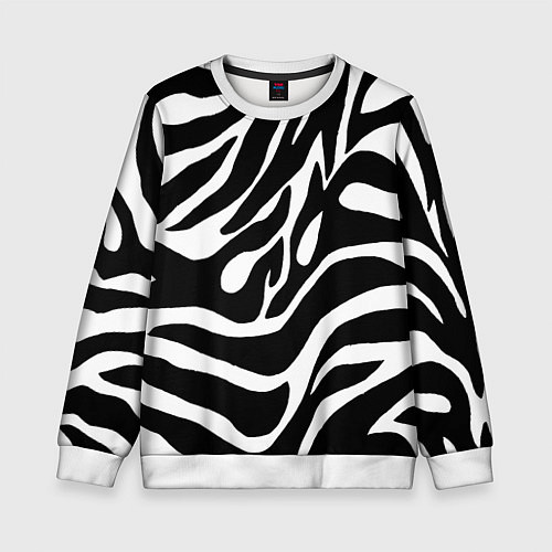 Детский свитшот Зебра / 3D-Белый – фото 1