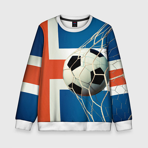 Детский свитшот Исландский футбол / 3D-Белый – фото 1