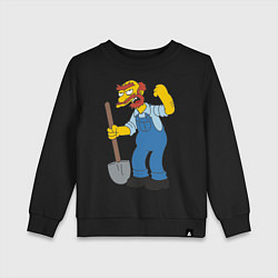 Свитшот хлопковый детский Groundskeeper Willie, цвет: черный