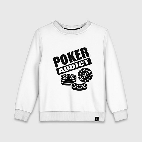 Детский свитшот Poker addict / Белый – фото 1