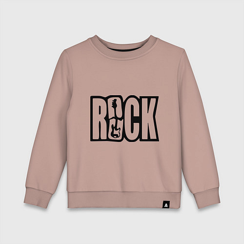 Детский свитшот Rock Logo / Пыльно-розовый – фото 1