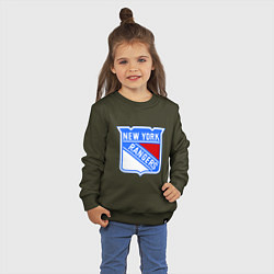 Свитшот хлопковый детский New York Rangers, цвет: хаки — фото 2