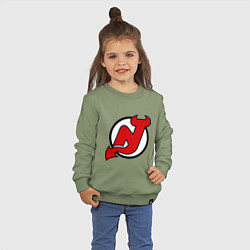 Свитшот хлопковый детский New Jersey Devils, цвет: авокадо — фото 2