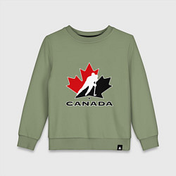 Свитшот хлопковый детский Canada, цвет: авокадо
