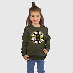 Свитшот хлопковый детский Boston Bruins, цвет: хаки — фото 2