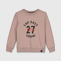 Свитшот хлопковый детский Far East 27 Crew, цвет: пыльно-розовый