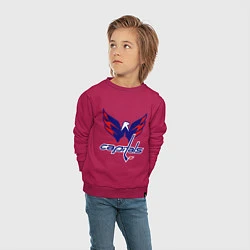 Свитшот хлопковый детский Washington Capitals: Ovechkin, цвет: маджента — фото 2