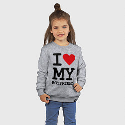 Свитшот хлопковый детский I love my boyfriend, цвет: меланж — фото 2