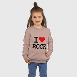 Свитшот хлопковый детский I love Rock, цвет: пыльно-розовый — фото 2