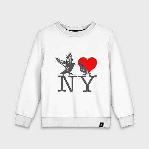 Детский свитшот Birds: Love NY / Белый – фото 1