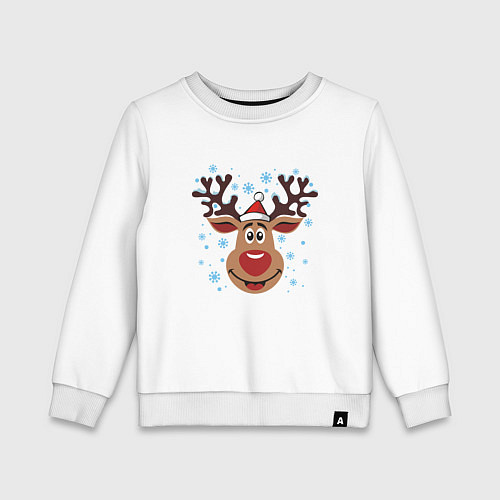 Детский свитшот Олень под снегом / Белый – фото 1