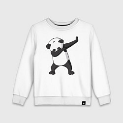 Свитшот хлопковый детский Panda dab, цвет: белый