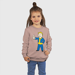 Свитшот хлопковый детский Fallout Boy, цвет: пыльно-розовый — фото 2