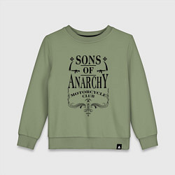 Свитшот хлопковый детский Anarchy Motorcycle Club, цвет: авокадо
