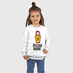 Свитшот хлопковый детский Russian Barbie, цвет: белый — фото 2
