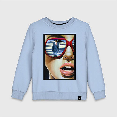 Детский свитшот Девушка в очках / Мягкое небо – фото 1