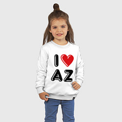 Свитшот хлопковый детский I Love AZ, цвет: белый — фото 2