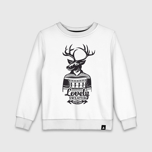 Детский свитшот Lovely Sweater: with men / Белый – фото 1