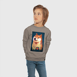 Свитшот хлопковый детский Wow Doge, цвет: утренний латте — фото 2