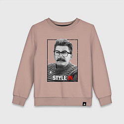 Свитшот хлопковый детский Stalin: Style in, цвет: пыльно-розовый