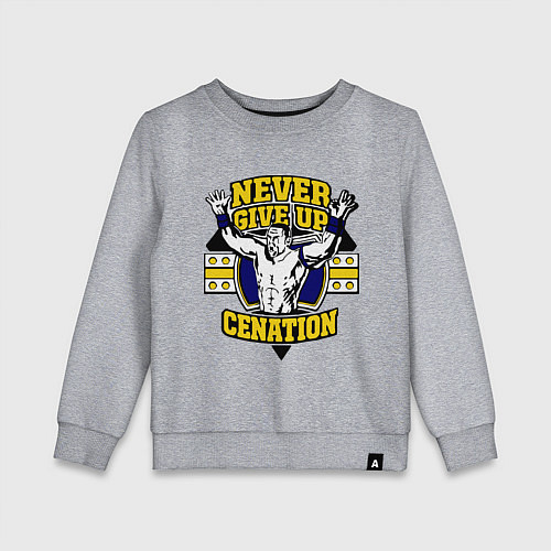 Детский свитшот Never Give Up: Cenation / Меланж – фото 1