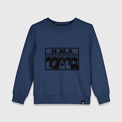 Свитшот хлопковый детский NWA, цвет: тёмно-синий
