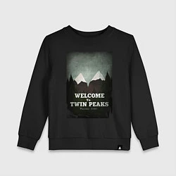 Свитшот хлопковый детский Welcome to Twin Peaks, цвет: черный