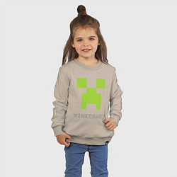 Свитшот хлопковый детский Minecraft logo grey, цвет: миндальный — фото 2