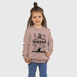 Свитшот хлопковый детский Havana Cuba, цвет: пыльно-розовый — фото 2