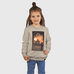 Свитшот хлопковый детский Лиланд Палмер - огонь иди со мной, цвет: миндальный — фото 2