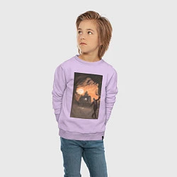 Свитшот хлопковый детский Лиланд Палмер - огонь иди со мной, цвет: лаванда — фото 2