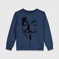 Свитшот хлопковый детский Vendetta Mask, цвет: тёмно-синий