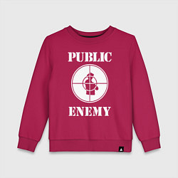 Свитшот хлопковый детский Public Enemy, цвет: маджента