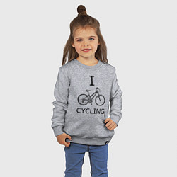 Свитшот хлопковый детский I love cycling, цвет: меланж — фото 2