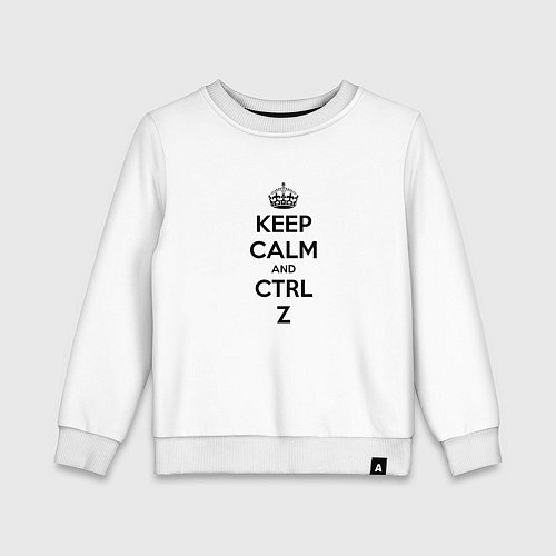 Детский свитшот Keep Calm & Ctrl + Z / Белый – фото 1