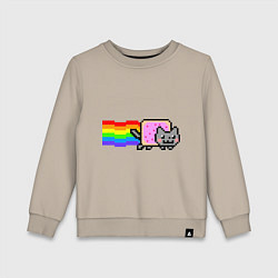 Свитшот хлопковый детский Nyan Cat, цвет: миндальный