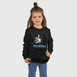 Свитшот хлопковый детский Russia Judo, цвет: черный — фото 2