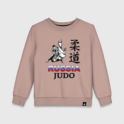 Свитшот хлопковый детский Russia Judo, цвет: пыльно-розовый