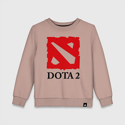 Свитшот хлопковый детский Dota 2: Logo, цвет: пыльно-розовый