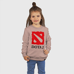 Свитшот хлопковый детский Dota 2: Logo, цвет: пыльно-розовый — фото 2