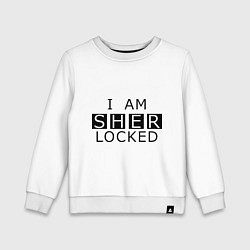 Свитшот хлопковый детский I am Sherlocked, цвет: белый