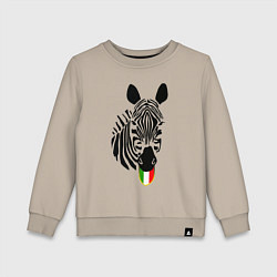 Свитшот хлопковый детский Juventus Zebra, цвет: миндальный