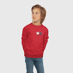 Свитшот хлопковый детский Кисы, цвет: красный — фото 2