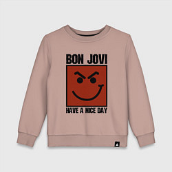 Свитшот хлопковый детский Bon Jovi: Have a nice day, цвет: пыльно-розовый