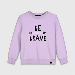 Свитшот хлопковый детский Be brave, цвет: лаванда