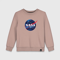 Свитшот хлопковый детский NASA: Cosmic Logo, цвет: пыльно-розовый