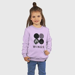 Свитшот хлопковый детский BTS Wings, цвет: лаванда — фото 2