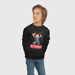 Свитшот хлопковый детский Bitcoin Miner, цвет: черный — фото 2